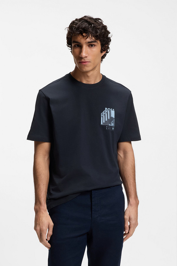 ΜΠΛΟΥΖΑ T-SHIRT BOSS - 404 ΜΠΛΕ